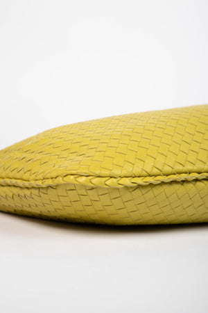 Vintage Bottega Veneta Lime Green Intrecciato Shoulder Bag