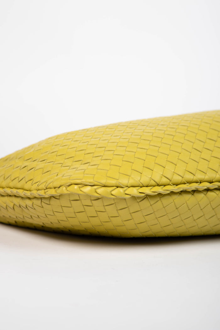 Vintage Bottega Veneta Lime Green Intrecciato Shoulder Bag