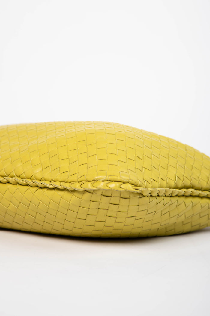 Vintage Bottega Veneta Lime Green Intrecciato Shoulder Bag