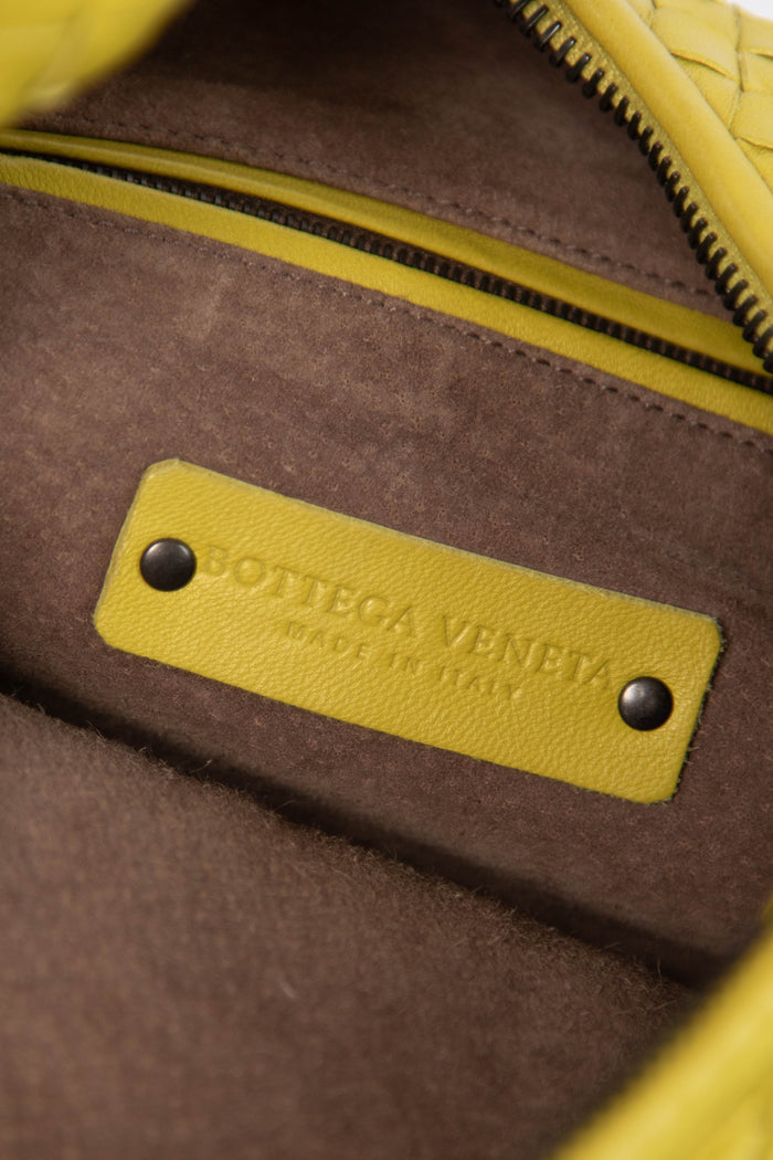 Vintage Bottega Veneta Lime Green Intrecciato Shoulder Bag