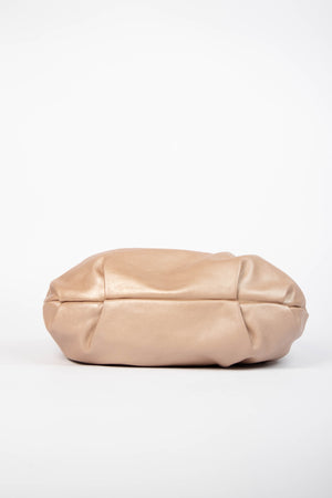 Vintage Prada Taupe Leather Buckle Hobo Bag