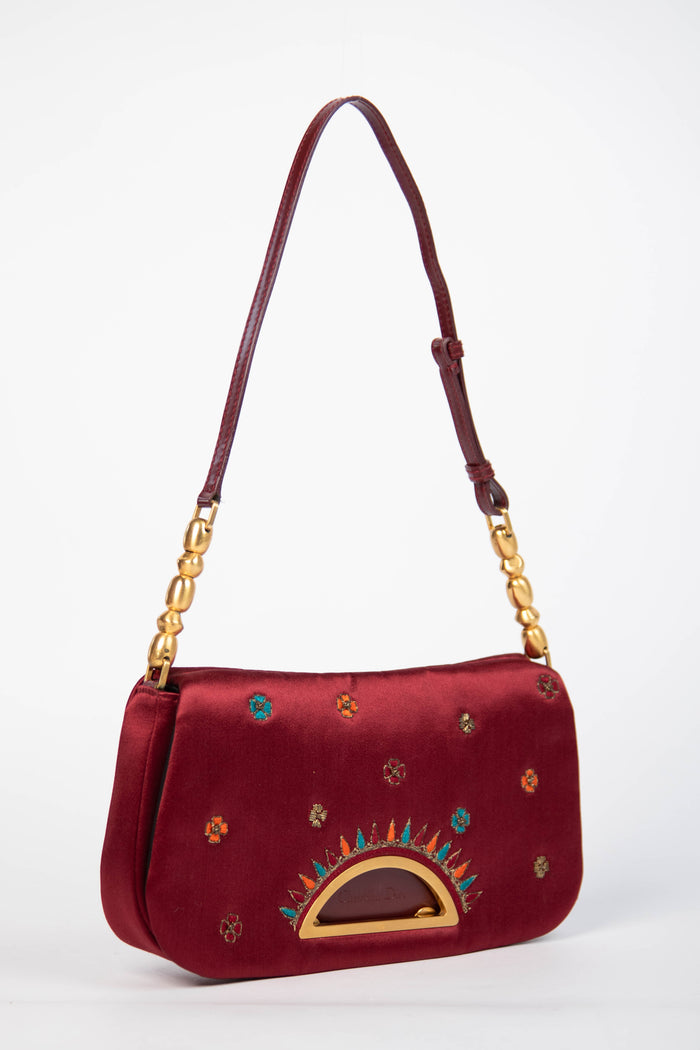 Limited Edition Christian Dior Malice Red Silk Shoulder Bag