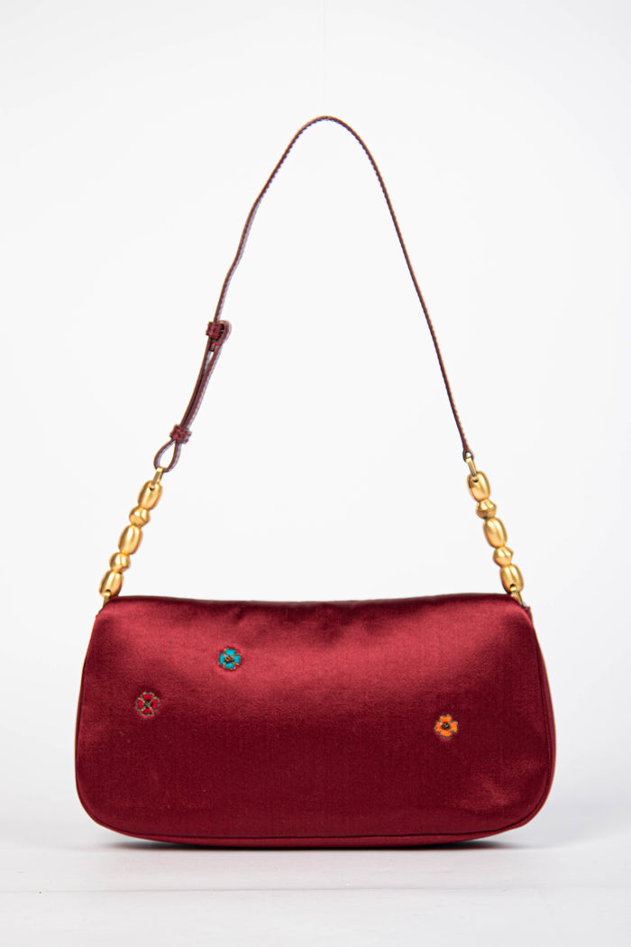 Limited Edition Christian Dior Malice Red Silk Shoulder Bag