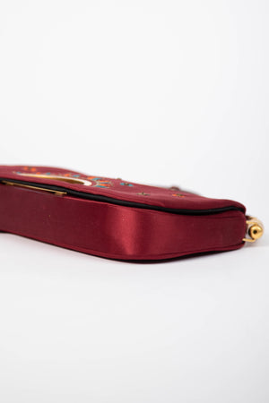 Limited Edition Christian Dior Malice Red Silk Shoulder Bag