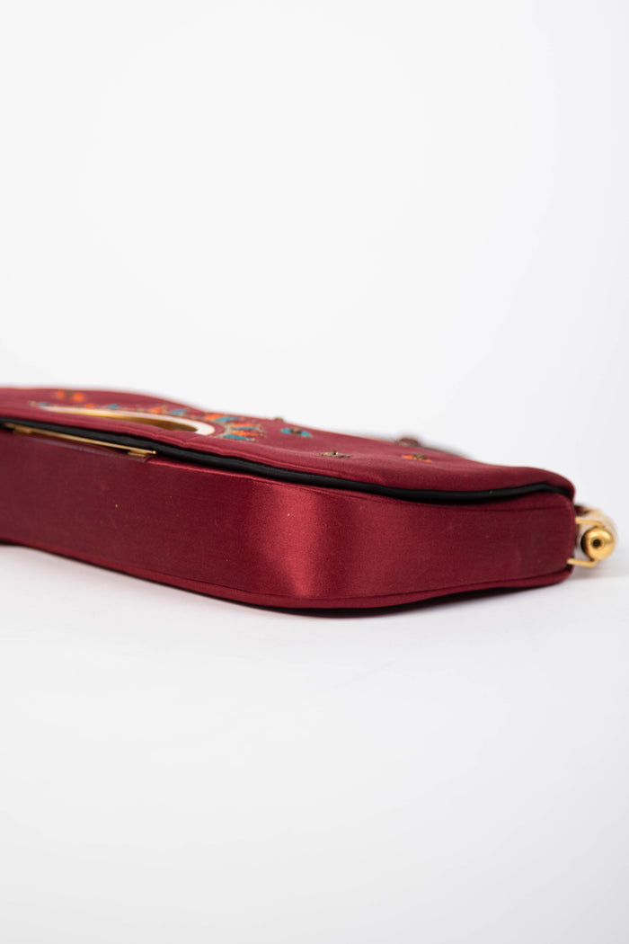 Limited Edition Christian Dior Malice Red Silk Shoulder Bag