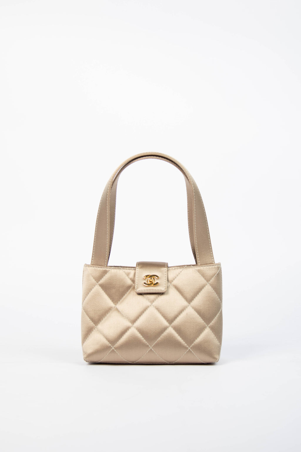 RARE Vintage Chanel Satin Top Handle Kelly Bag