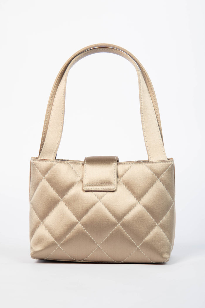 RARE Vintage Chanel Satin Top Handle Kelly Bag
