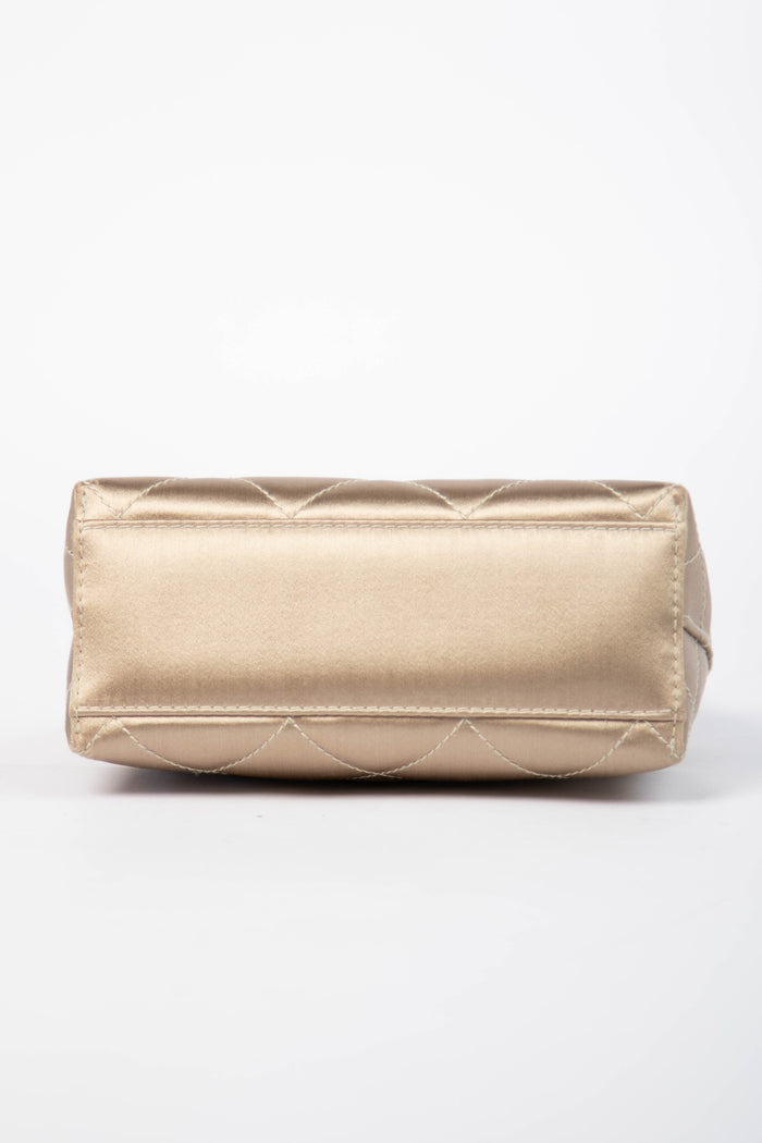 RARE Vintage Chanel Satin Top Handle Kelly Bag