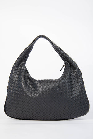 Vintage Bottega Veneta Black Intrecciato Shoulder Bag