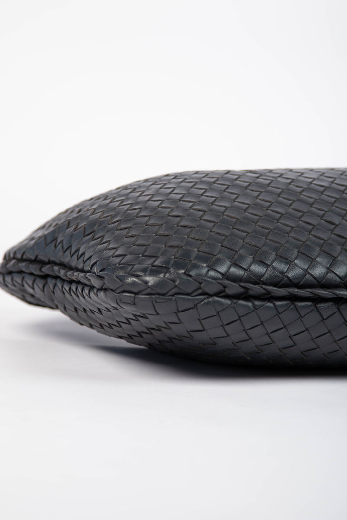 Vintage Bottega Veneta Black Intrecciato Shoulder Bag