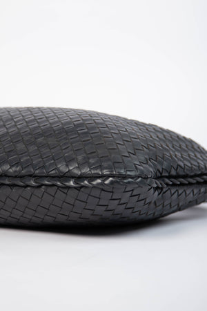 Vintage Bottega Veneta Black Intrecciato Shoulder Bag