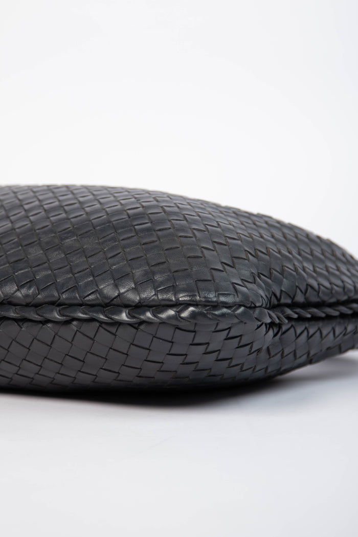 Vintage Bottega Veneta Black Intrecciato Shoulder Bag
