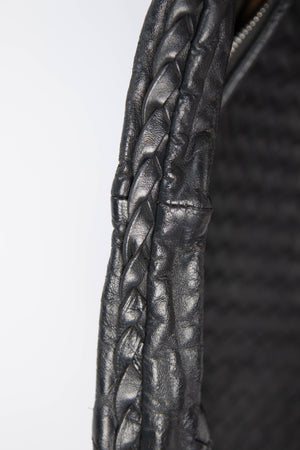 Vintage Bottega Veneta Black Intrecciato Shoulder Bag