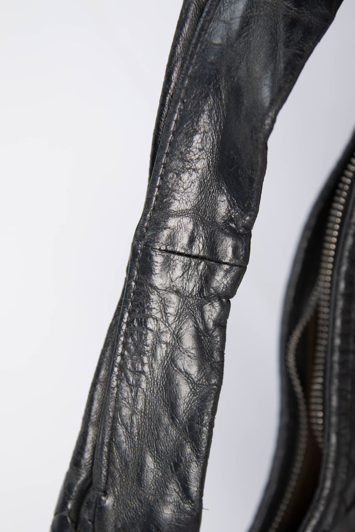 Vintage Bottega Veneta Black Intrecciato Shoulder Bag