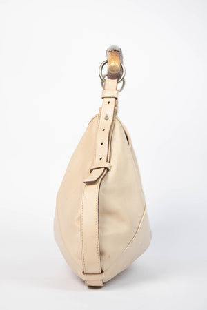 Vintage Yves Saint Laurent Cream Leather Mombasa Shoulder Bag