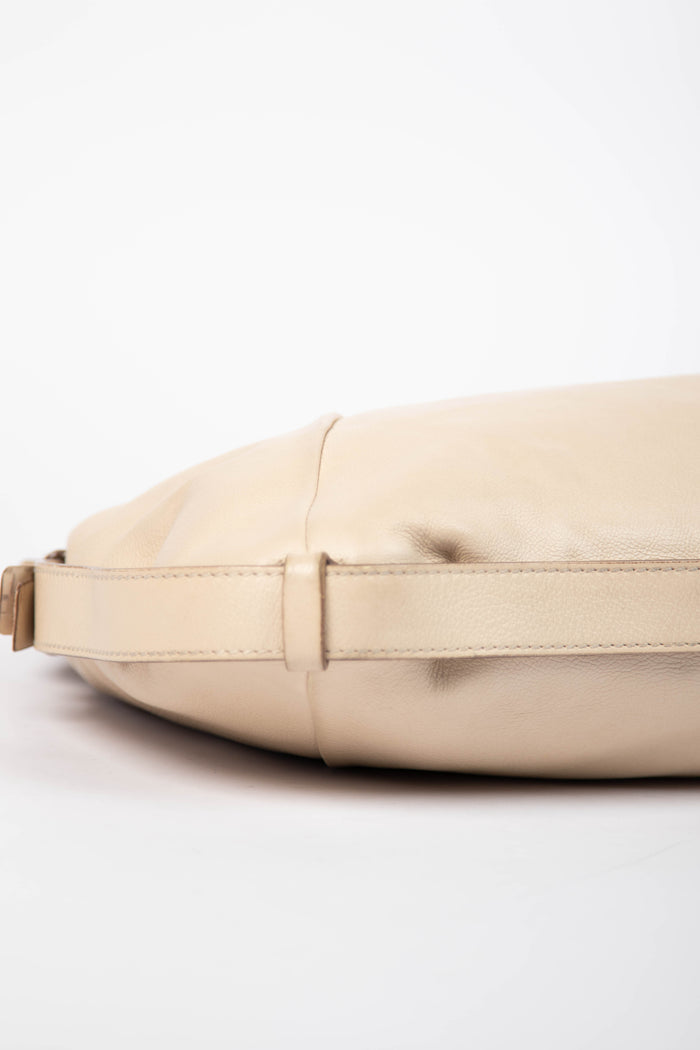 Vintage Yves Saint Laurent Cream Leather Mombasa Shoulder Bag