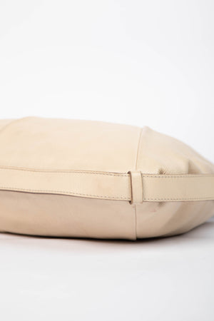 Vintage Yves Saint Laurent Cream Leather Mombasa Shoulder Bag