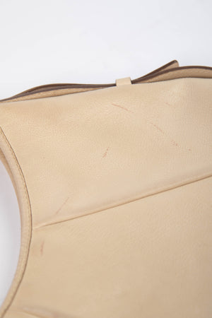 Vintage Yves Saint Laurent Cream Leather Mombasa Shoulder Bag