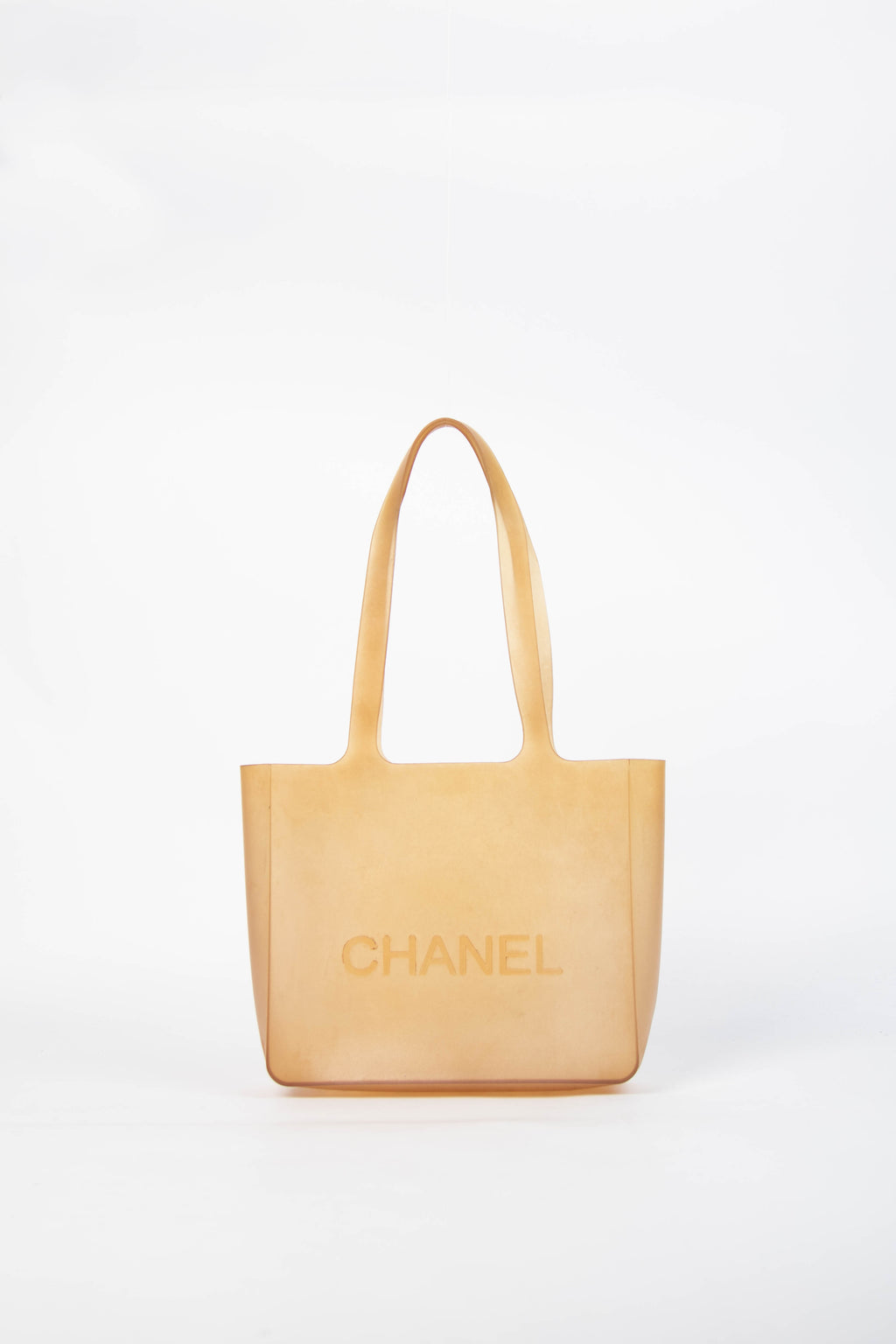 Vintage Chanel Beige Jelly Rubber Small Tote Bag