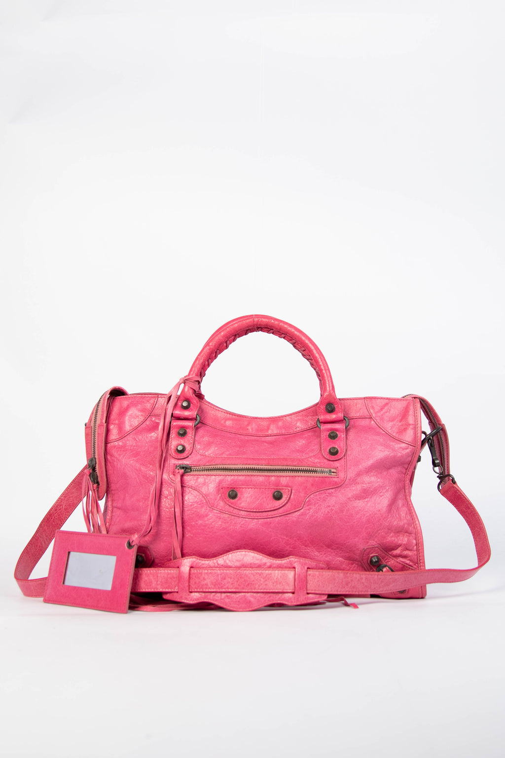 2000s Balenciaga Pink Leather City Bag