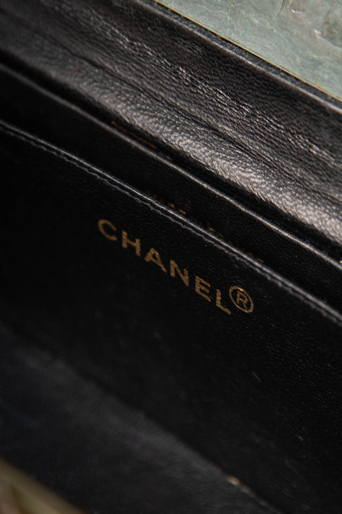 90s Chanel Khaki Small Vanity Top Handle
