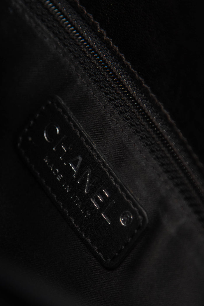 2010s Chanel Black Patent Leather Camellia Flap Bag