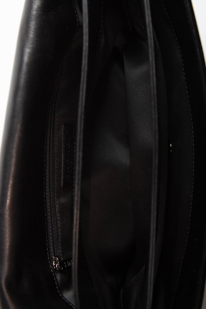2010s Chanel Black Patent Leather Camellia Flap Bag