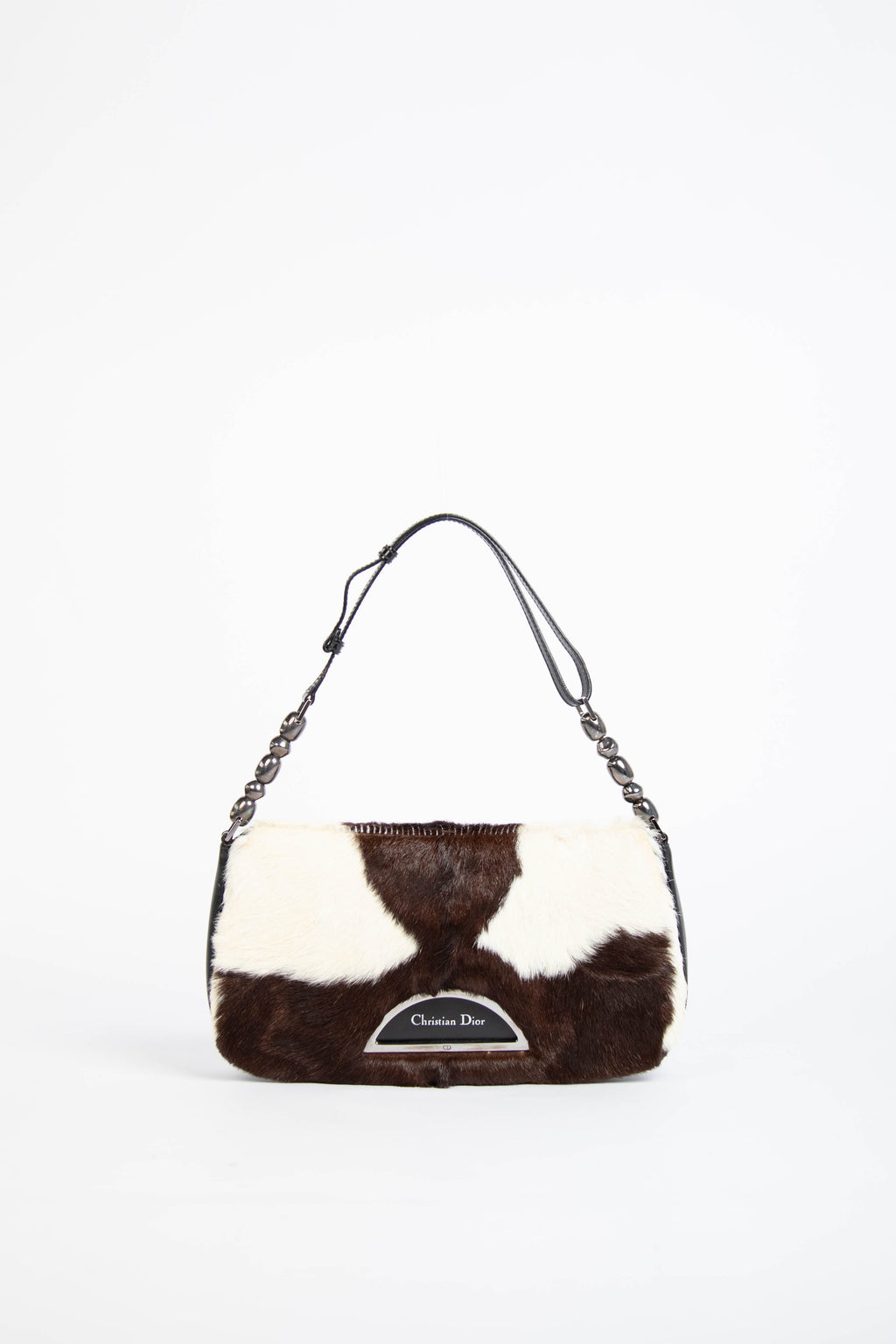 RARE Christian Dior Cow Print Pony Hair Malice Shoulder Bag