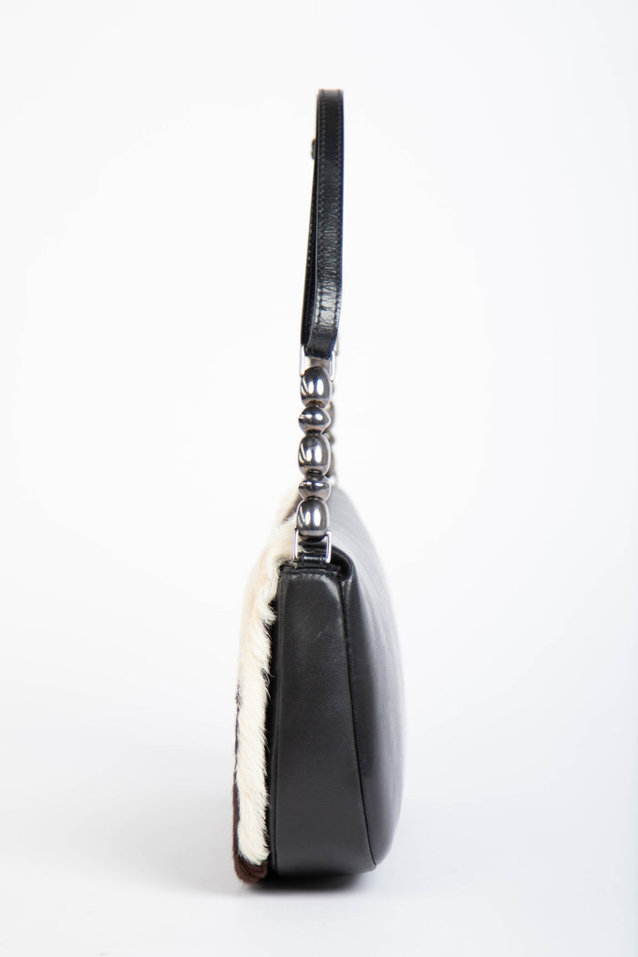 RARE Christian Dior Cow Print Pony Hair Malice Shoulder Bag