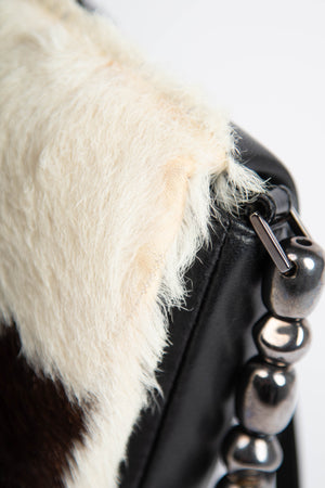 RARE Christian Dior Cow Print Pony Hair Malice Shoulder Bag