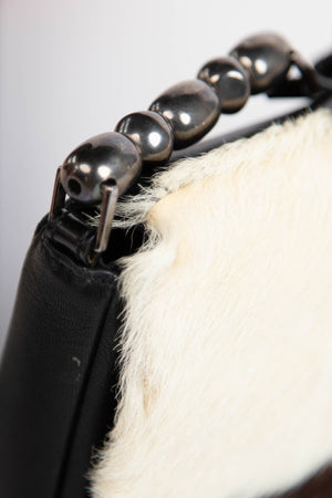 RARE Christian Dior Cow Print Pony Hair Malice Shoulder Bag