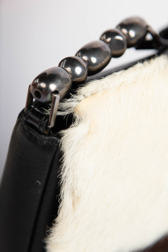 RARE Christian Dior Cow Print Pony Hair Malice Shoulder Bag