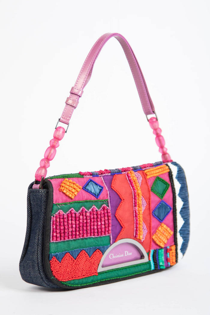 Limited Edition 2000s Christian Dior Malice Multicoloured Beaded Shoulder Bag