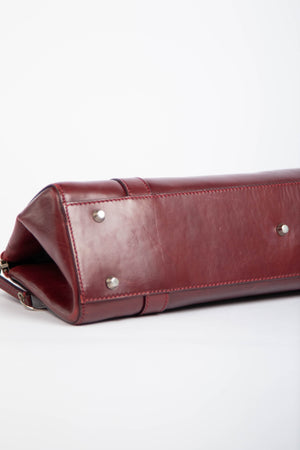 RARE Christin Dior Burgundy Leather Hardcore Piercing Shoulder Bag