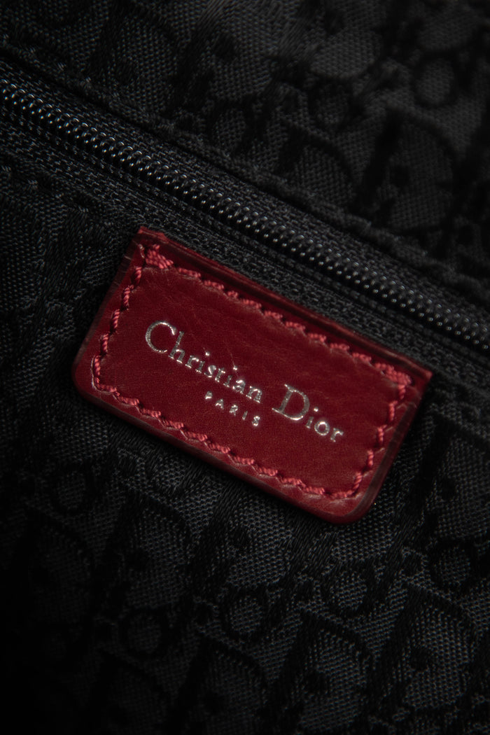 RARE Christin Dior Burgundy Leather Hardcore Piercing Shoulder Bag