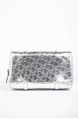 2000s Christian Dior Silver Monogram Boston Bag