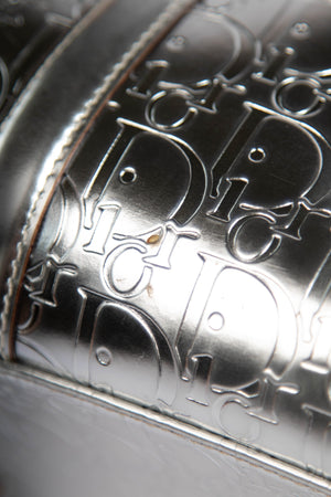 2000s Christian Dior Silver Monogram Boston Bag