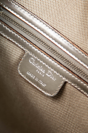 2000s Christian Dior Silver Monogram Boston Bag