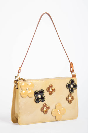 2000s Louis Vuitton Yellow Lexington Fleurs Pochette