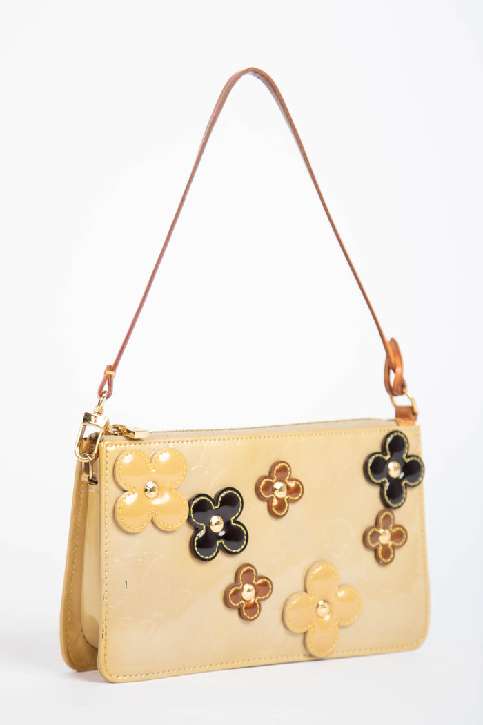 2000s Louis Vuitton Yellow Lexington Fleurs Pochette