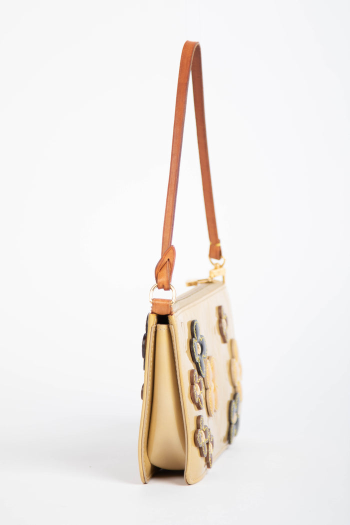 2000s Louis Vuitton Yellow Lexington Fleurs Pochette