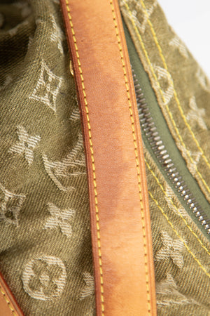 2000s Louis Vuitton Green Denim Baggy GM Monogram Shoulder Bag