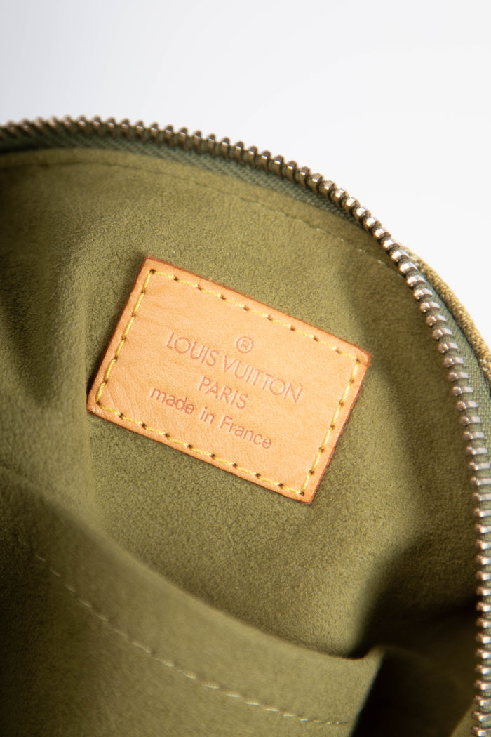 2000s Louis Vuitton Green Denim Baggy GM Monogram Shoulder Bag