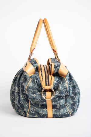 Vintage Louis Vuitton Monogram Denim Cabas Raye Tote Bag