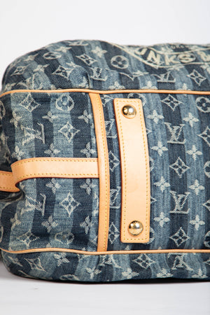 Vintage Louis Vuitton Monogram Denim Cabas Raye Tote Bag
