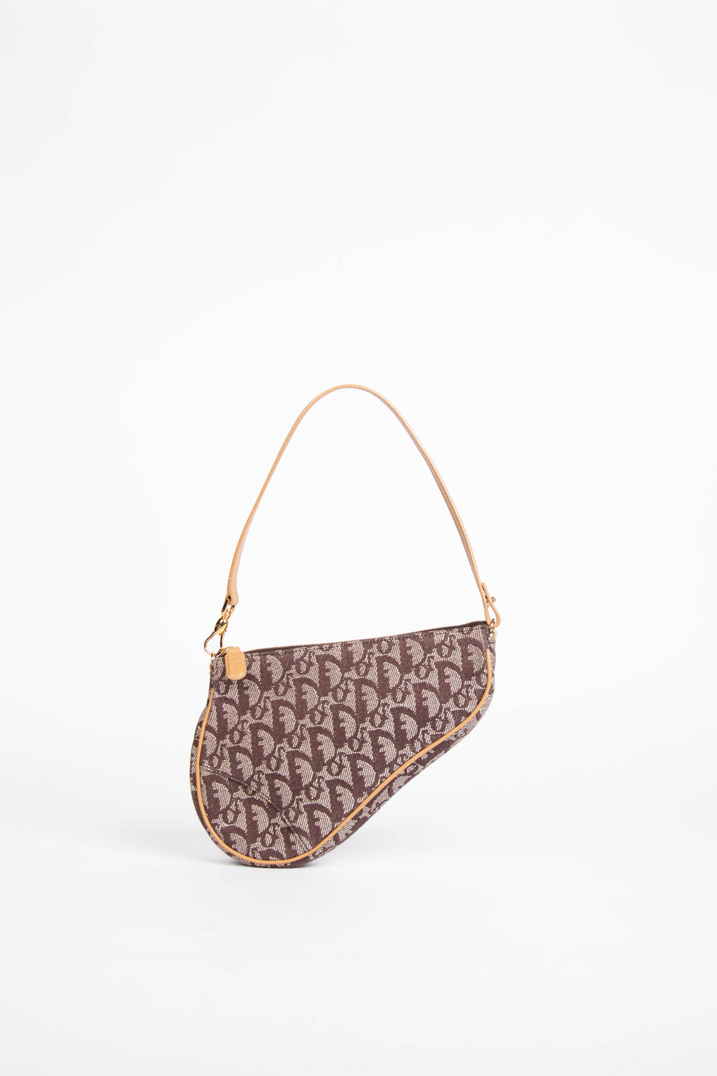 2000s Christian Dior Monogram Brown Trotter Saddle Bag