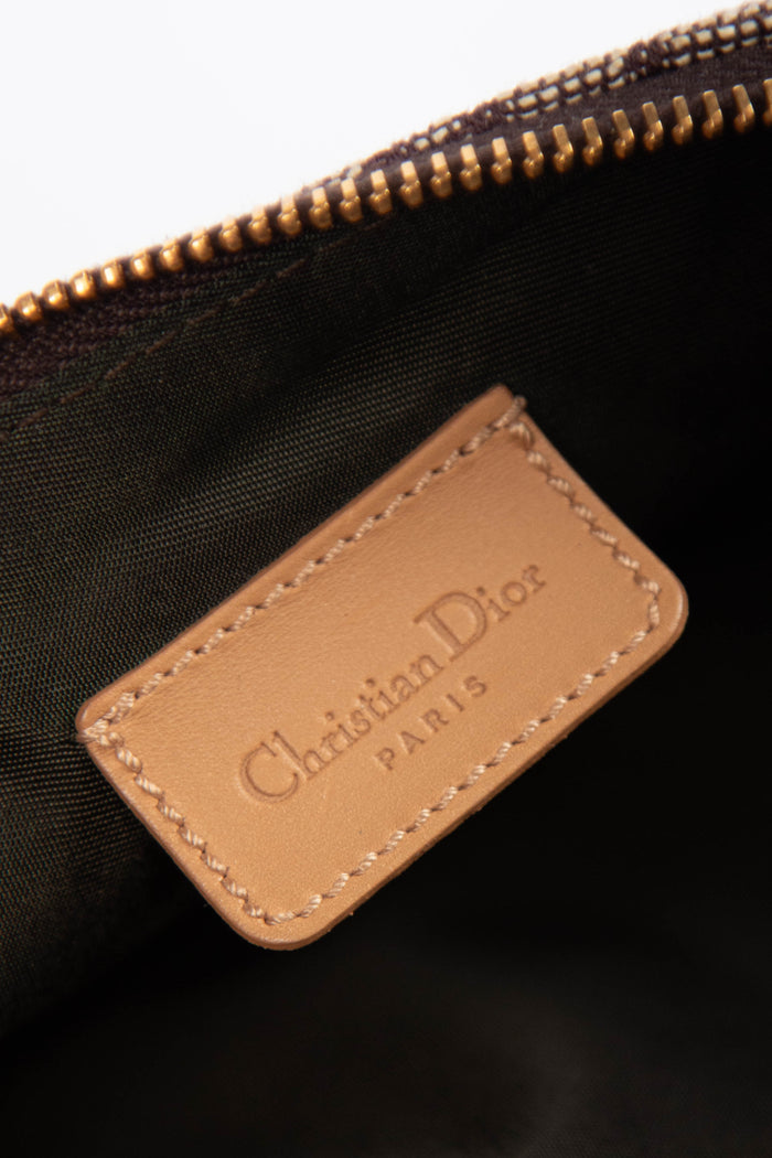 2000s Christian Dior Monogram Brown Trotter Saddle Bag