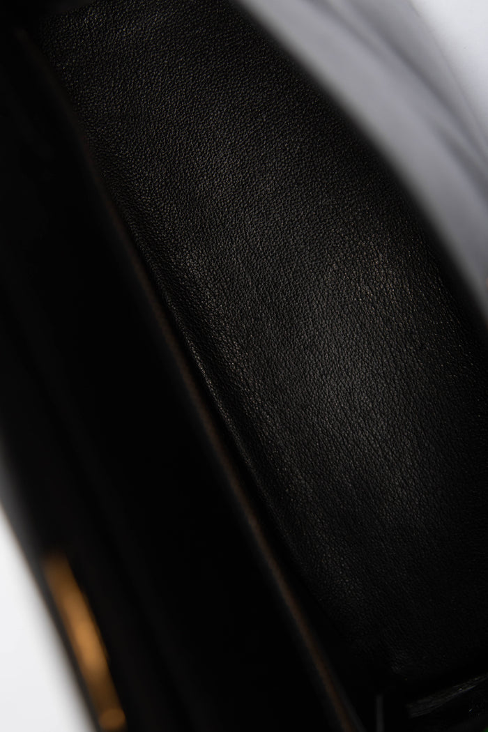 1989 Hermès Kelly 32cm in Retourne Black Box Leather GHW