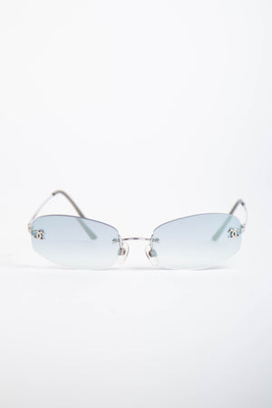 2000s Chanel Blue CC Sunglasses