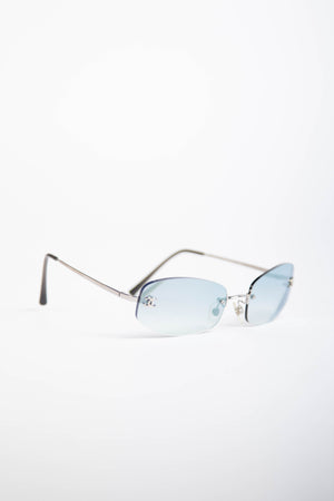 2000s Chanel Blue CC Sunglasses